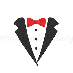 Tuxedo Embroidery Design, Suit And Bow Tie Embroidery Design, Machine Embroidery Design, 5 Sizes, Instant Download