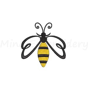 Mini Bee Embroidery Design: Animal Machine Embroidery (5 Sizes) (Instant Download)