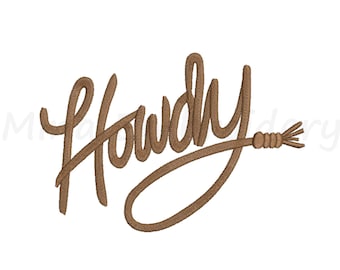 Howdy Embroidery Design, Western Embroidery Design, Machine Embroidery Design, 6 Sizes, Instant Download