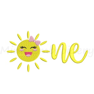 Cute Girl Sun One Embroidery Design, Summer Embroidery Design, Machine Embroidery Design, 5 Sizes, Instant Download