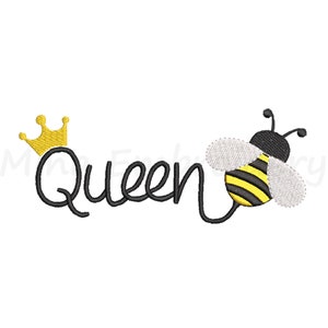 Queen Bee Embroidery Design: 5 Sizes, Machine Embroidery (Instant Download)