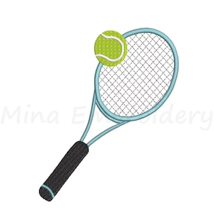 Tennis Racket Embroidery Design, Sport Embroidery Design, Machine Embroidery Design, 5 Sizes, Instant Download