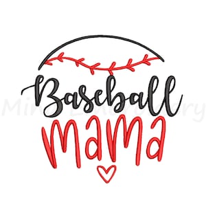 Baseball Mama Embroidery Design, Mother&#39;s Day Embroidery Design, Machine Embroidery Design, 5 Sizes, Instant Download