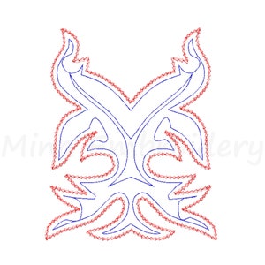 Western Boot Stitch Embroidery Design: 6 Sizes (Instant Download)