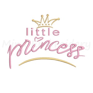 Kleine Prinzessin Stickerei, Maschinenstickerei, 5 Größen, Instant Download