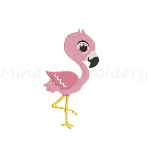 Baby Flamingo Embroidery Design, Animal Embroidery Design, Machine Embroidery Design,  4 Sizes, Instant Download
