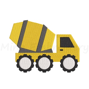 Concrete Mixer Truck Embroidery Design: Construction Vehicle (Instant Download)
