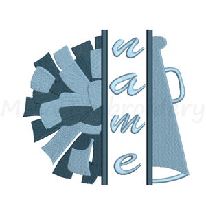 Cheer Megaphone Embroidery Design: Split Font (Instant Download)