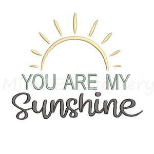 Projekt haftu Sunshine, You Are My Sunshine, Projekt haftu maszynowego, 5 rozmiarów, Natychmiastowe pobranie