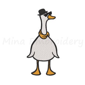 Cool Goose Embroidery Design, Machine Embroidery Design, 5 Sizes, Instant Download
