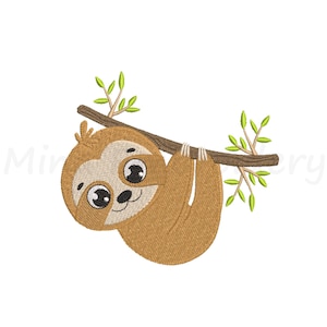 Baby Sloth Embroidery Design, Animal Embroidery Design, Machine Embroidery Design, 4 Sizes, Instant Download
