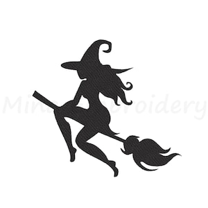 Halloween Embroidery Design, Witch Embroidery Design, Machine Embroidery Design, 5 Sizes, Instant Download