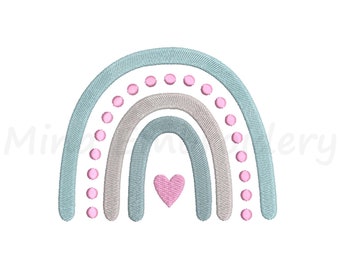 Boho Rainbow Embroidery Design, Machine Embroidery Design, 4 Sizes, Instant Download