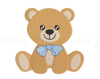 Sitting Baby Teddy Bear Embroidery Design, Animal Embroidery Design, Machine Embroidery Design, 4 Sizes, Instant Download