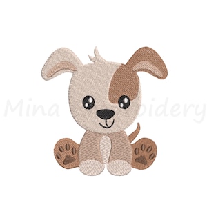 Puppy Embroidery Design, Animal Embroidery Design, Machine Embroidery Design, 4 Sizes, Instant Download