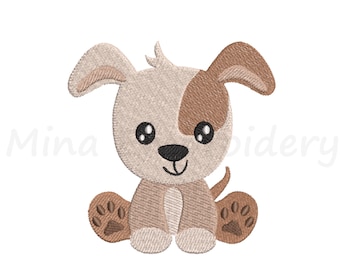 Welpe Stickdatei, Tier Stickdatei, Maschinenstickerei, 4 Größen, Instant Download