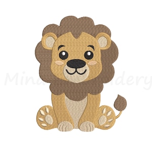 Baby Boy Lion Embroidery Design, Animal Embroidery Design, Machine Embroidery Design, 4 Sizes, Instant Download