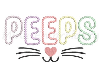 Diseño de bordado de Peeps, diseño de bordado de aplique de Pascua, diseño de bordado a máquina, 4 tamaños, descarga instantánea