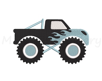 Monstertruck Stickmuster, Stickdatei, Stickmuster, Stickdatei, Stickdatei, 4 Größen, Instant Download