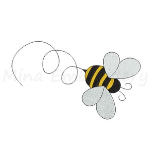 Mini Bee Embroidery Design: 6 Sizes (Instant Download)