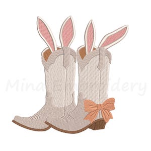 Coquette Howdy Easter Embroidery Design, Cowboy Bunny Embroidery Design, Machine Embroidery Design, 5 Sizes, Instant Download