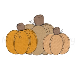 Pumpkins Embroidery Design, Fall Embroidery Design, Machine Embroidery Design, 5 Sizes, Instant Download