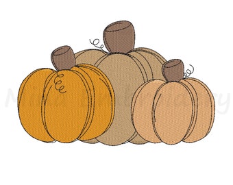 Pumpkins Embroidery Design, Fall Embroidery Design, Machine Embroidery Design, 5 Sizes, Instant Download