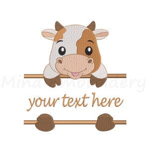 Baby Cow Embroidery Design: Split Applique, 4 Sizes (Instant Download)