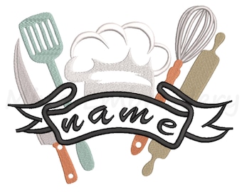 Kitchen Utensils Split Embroidery Design, Baking Tools Embroidery Design, Machine Embroidery Design, 4 Sizes, Instant Download