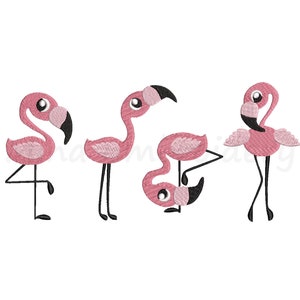Desenho de bordado de flamingo, desenho de bordado de verão, desenho de bordado à máquina, 6 tamanhos, download instantâneo