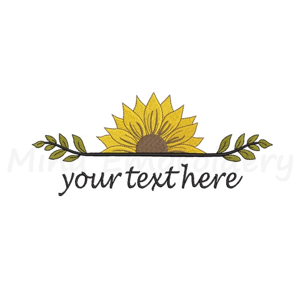 Split Sunflower Embroidery Design: Floral Machine Embroidery (5 Sizes) (Instant Download)