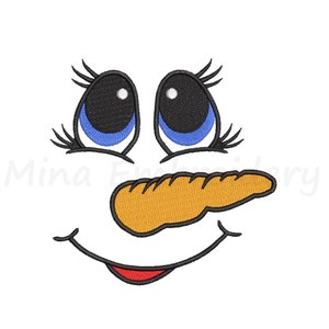 Snowman Face Embroidery Design: Christmas Machine Embroidery (Instant Download)