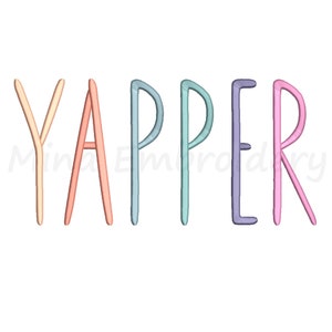 Yapper Embroidery Design, Machine Embroidery Design, 6 Sizes, Instant Download