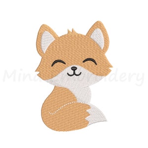Joli petit garçon, motif de broderie renard, motif de broderie animal, motif de broderie Machine, 5 tailles, téléchargement immédiat