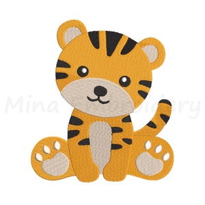 Cute Baby Tiger Embroidery Design, Animal Embroidery Design, Machine Embroidery Design, 4  Sizes, Instant Download