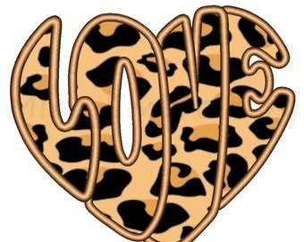 Love Applique Embroidery Design, Valentine's Day Embroidery Design, Machine Embroidery Design, 6 Sizes, Instant Download
