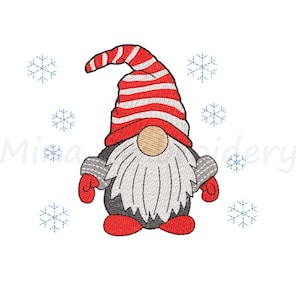 Christmas Gnome Embroidery Design: 4 Sizes (Instant Download, PDF Charts Included