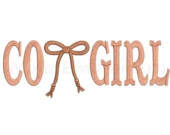 Coquette Cowgirl Embroidery Design, Machine Embroidery Design, 6 Sizes, Instant Download