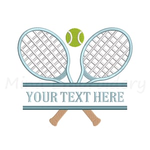 Split Tennis Rackets Embroidery Design, Sport Embroidery Design, Machine Embroidery Design, 5 Sizes, Instant Download