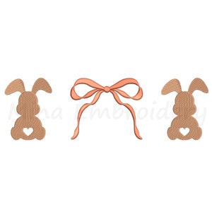 Coquette Easter Bunny Embroidery Design, Machine Embroidery Design, 6 Sizes, Instant Download