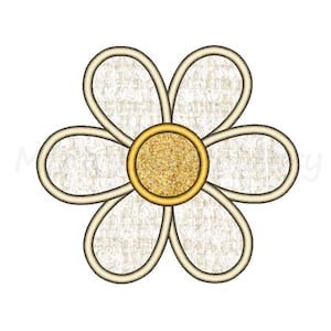 Daisy Applique Embroidery Design, Floral Embroidery Design, Machine Embroidery Design, 6 Sizes, Instant Download
