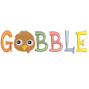 Gobble Truthahn Stickdatei: Baby Thanksgiving