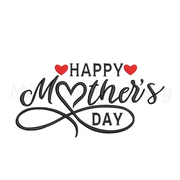 Happy Mother's Day borduurontwerp, machineborduurontwerp, 5 maten, Instant Download