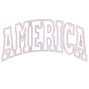 America Embroidery Design: 4th of July Line Art (Instant Download)