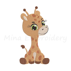 Baby Giraffe Embroidery Design: Animal Applique (Instant Download)