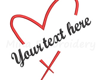 Split Heart Embroidery Design: 5 Sizes (Instant Download)