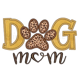 Dog Mom Paw Applique Embroidery Design, Machine Embroidery Design, 5 Sizes, Instant Download