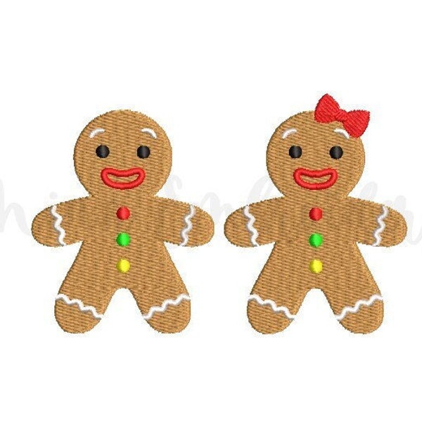 Boy and Girl Gingerbread Embroidery Design, Christmas Embroidery Design, Machine Embroidery Design, 5 Sizes, Instant Download