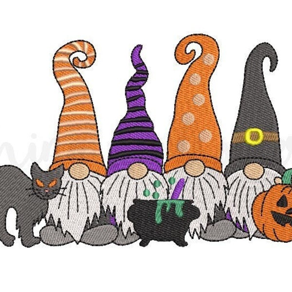 Halloween-Zwerge-Stickerei-Design, Zwerge-Design, Maschinenstickerei-Design, 5 Größen, sofortiger Download