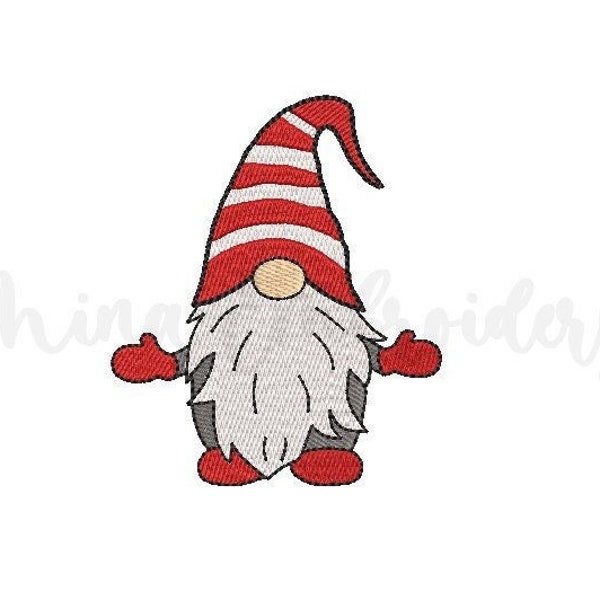 MINI Gnome Embroidery Design, Holiday Mini Gnome Embroidery Design, Machine Embroidery Design, 4 Sizes, Instant Download